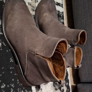 Franco Sarto Wmns Leather Taupe Boots Sz 8